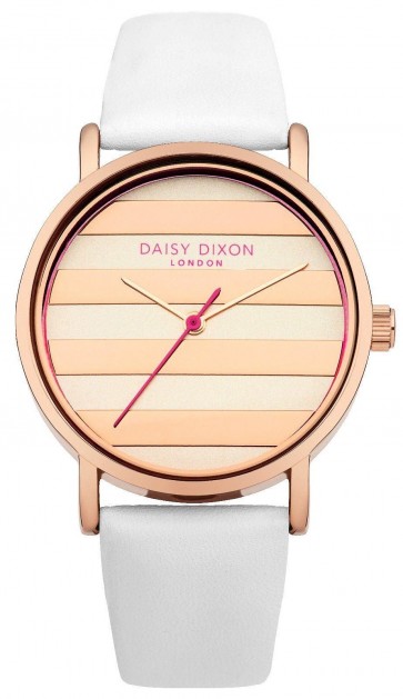 Daisy Dixon Womens Poppy Wrist Watch White Strap Gold Face DD009WRG