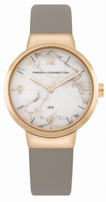 French Connection Grey Gold Ladies Womens Wrist Watch FC1291E