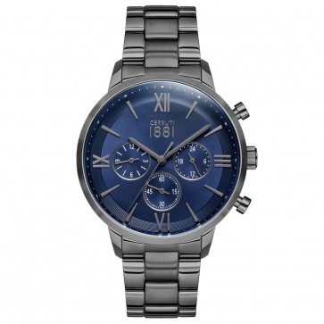 Cerruti 1881 Mens Gents Gunmetal & Silver Designer Wrist Watch CRA23409