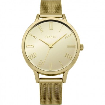 Oasis Ladies Watch White Leather Strap Silver Dial B1623