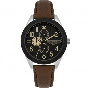 French Connection Mens Multi dial Quartz Watch with Leather Strap FC1313T