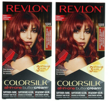 Revlon Ladies Womens Colorsilk Buttercream Vivid Color Intense Red 55R 2 PACK