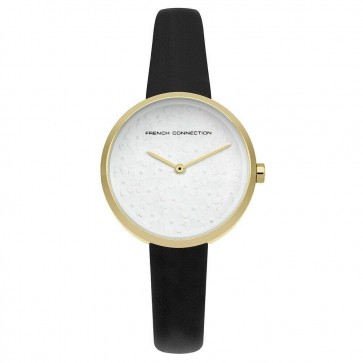 French Connection Black & Gold Ladies Womens Wrist Watch  FC1295BG