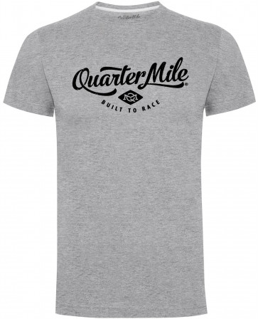 Quarter Mile QM Classic Logo Mens Gents Grey T-Shirt