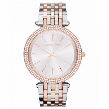 Michael Kors Ladies Darci Glitz Wrist Watch Gold  Silver Bracelet Face MK3323