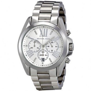 Michael Kors Ladies Bradshaw Watch Silver Strap Dial Chronograph MK5535