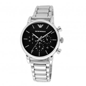 Emporio Armani Men's Chronograph Watch Stainless Steel Bracelet Black Dial AR1853