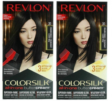Revlon Ladies Womens Colorsilk Buttercream Lasting Brown Black Hair Colour 20N 2 Pack
