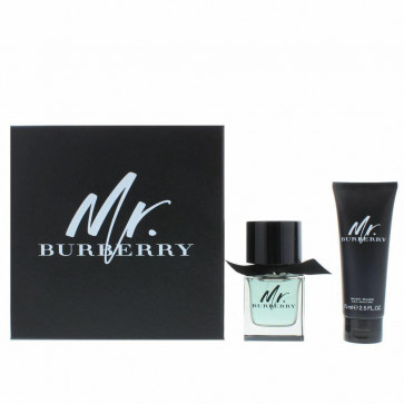 Mr Burberry Mens Gents EDT 50ml  Body Wash 75ml Fragrance Cologne Gift Set
