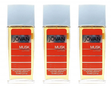 Jovan Mens Gents Musk 75ml Fragrance Spray 3 Pack