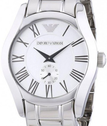 Emporio Armani Mens Watch Stainless Steel Bracelet Silver Dial AR0647