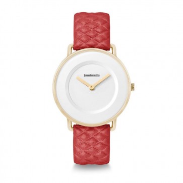 Lambretta Mia 34 Quilted Gold White Red Ladies Womens Wrist Watch 2257RED