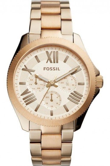 Fossil Ladies Cecile Watch Rose Gold Case & Two Tone Bracelet Rose Gold Dial AM4634