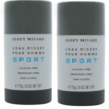 Issey Miyake L'Eau d'Issey Pour Homme Sport 75g Mens Gents Deodorant Stick 2 Pack