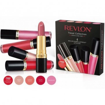 Revlon Super Lustrous Lip Gloss 4 Pack With Free Lipstick