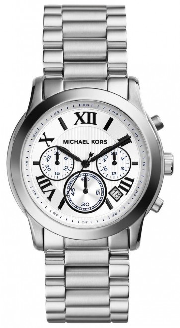 Michael Kors Ladies Chronograph Watch Stainles Steel White Dial MK5928