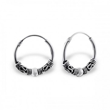 Maxbelle Ladies Womens Bali 925 Sterling Silver Bali Hoop Earrings