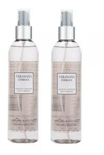 VERA WANG LADIES WOMENS EMBRACE 240ML FINE BODY MIST FRENCH LAVENDER AND TUBEROSE 2 PACK