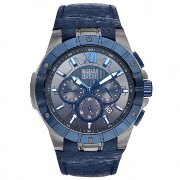 Cerruti 1881 Mens Gents Gunmetal & Blue Designer Wrist Watch CRA23702