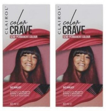 Clairol Ladies Womens Color Crave 60ml Hair Colour Scarlet 2 Pack