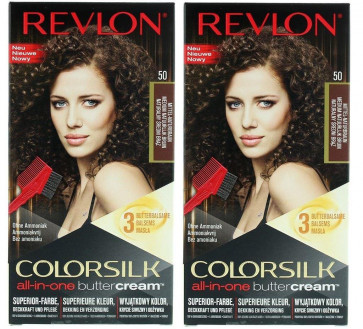 Revlon Ladies Womens Colorsilk Buttercream Medium Natural Brown Hair Colour 2 Pack