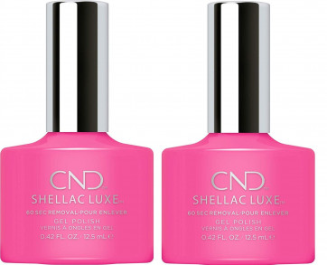 CND SHELLAC LUXE Ladies Womens Nail Polish Varnish Hot Pop Pink 2 Pack