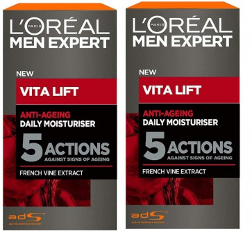 L'Oreal Gents Men Expert Vita Lift 5 Moisturiser 50ml 2 Pack