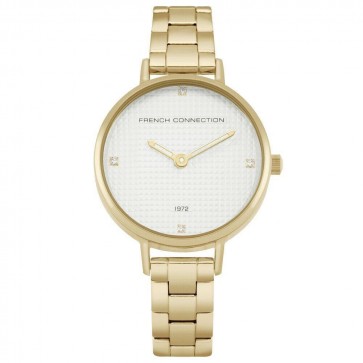 French Connection Gold & Cream Ladies Womens Wrist Watch FC1319GM