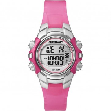 Timex Women's Ladie's Quartz Watch With Grey Dial Pink Strap T5K808