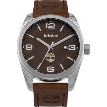 Timberland Mens Gents Jaffery Wrist Watch Brown Leather Strap15258JS/12