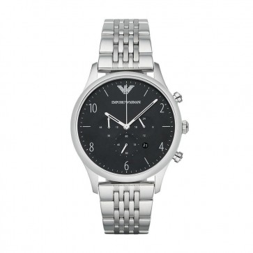 Emporio Armani Mens Chronograph Watch Stainless Steel Strap Black Dial AR1863