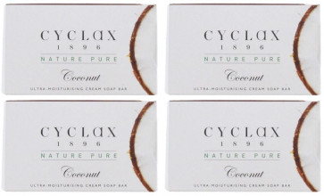 Cyclax Mens Womens 90G Coconut Soap 4 Pack