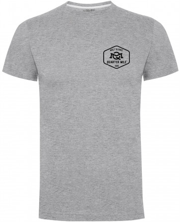 Quarter Mile QM Emblem Mens Gents Grey T-Shirt