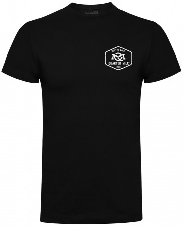 Quarter Mile Emblem Mens Gents Black T-Shirt