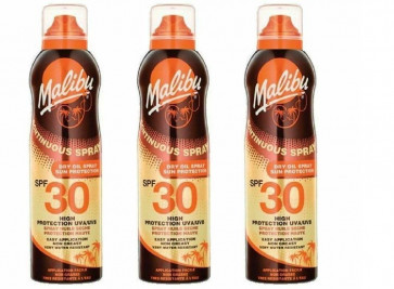 Malibu Continuous Dry Oil Spray with SPF30 3 PK