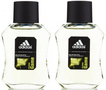 Adidas Mens Gents Pure Game 100 ml EDT Fragrance Aftershave Cologne 2 Pack