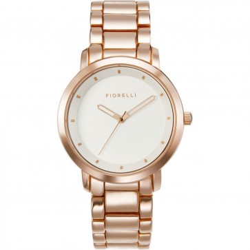 Fiorelli Ladies Watch Gold Bracelet White Dial FO044RGM