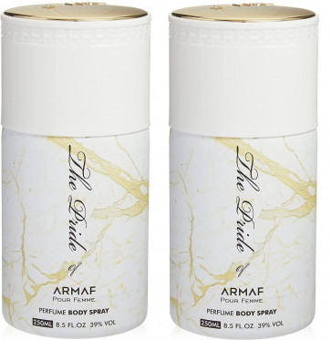 Armaf Ladies Womens The Pride Of Armaf White Body Spray Deodorant 250ml 2 Pack