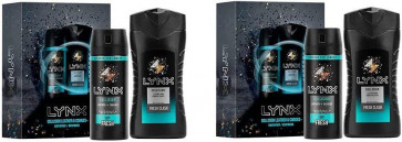 Lynx Mens Gents Leather & Cookies Shower Gel Body Spray Gift Set 2 Pack
