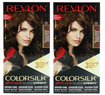 Revlon Ladies Womens Colorsilk Buttercream Lasting Color Medium Golden Brown Hair Colour 2 Pack