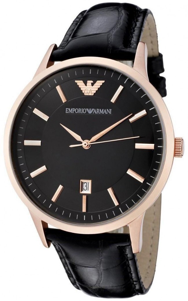 black and gold armani watch
