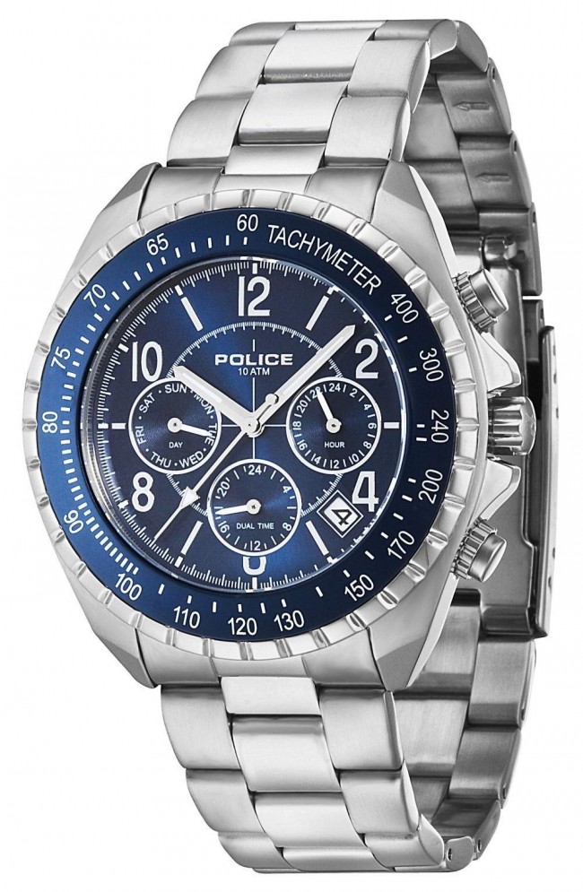 Police Gents Mens Navy V Wrist Watch Blue Face P14343JS-03M - Men’s Watches