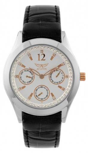 Aviator Ladies Multi Functional Diamante Wrist Watch AVW9517L83