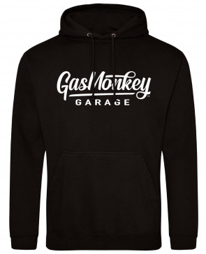 Gas Monkey Garage Large Script Logo Mens Gents Black Hoodies
