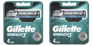 Gillette Mens Gents Mach3 Razor Blades for Men, Pack of 4 Refill Blades (2 Pack)