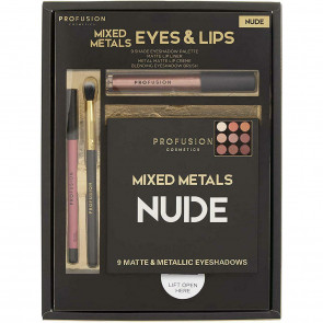 PROFUSION LADIES WOMENS MIXED METALS EYES & LIPS SET 4PC NUDE